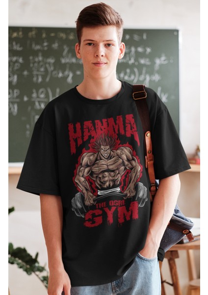 Oversize Baki Hanma Baskılı T-Shirt, Unisex Anime Baskılı Tişört fiyatları