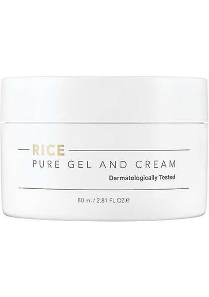 Rice Pure Gel And Cream / Pirinç Özlü Nemlendirici Canlandırıcı Bariyer Onarıcı Yüz Bakım Kremi 80ML