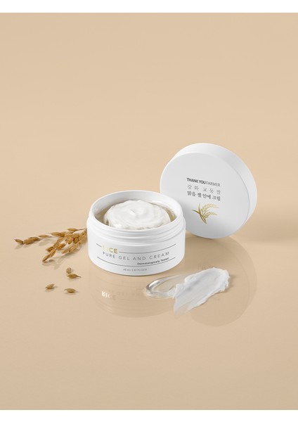 Rice Pure Gel And Cream / Pirinç Özlü Nemlendirici Canlandırıcı Bariyer Onarıcı Yüz Bakım Kremi 80ML