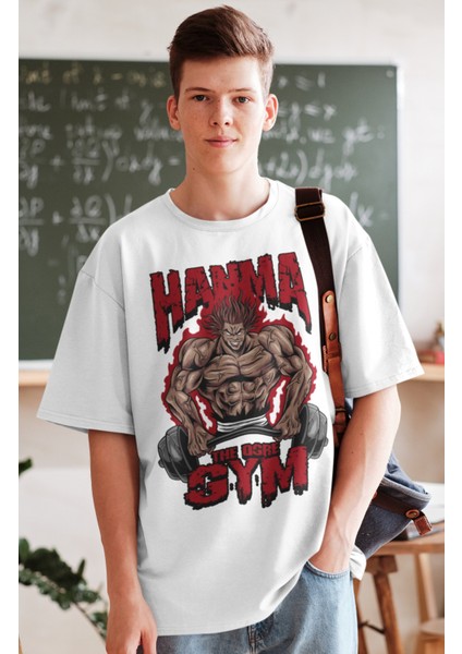 Oversize Baki Hanma Baskılı T-Shirt, Unisex Anime Baskılı Tişört fiyatları