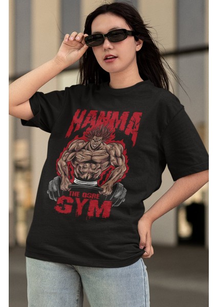 Oversize Baki Hanma Baskılı T-Shirt, Unisex Anime Baskılı Tişört modelleri