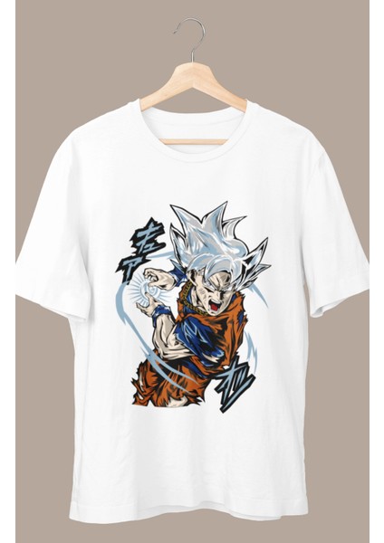 Oversize Dragon Ball Süper Goku Baskılı T-Shirt, Unisex Anime Baskılı Tişört