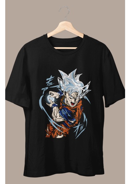 Oversize Dragon Ball Süper Goku Baskılı T-Shirt, Unisex Anime Baskılı Tişört