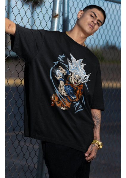 Oversize Dragon Ball Süper Goku Baskılı T-Shirt, Unisex Anime Baskılı Tişört fiyatları