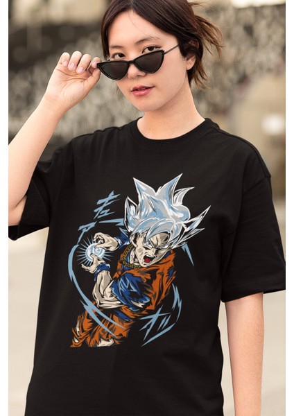 Oversize Dragon Ball Süper Goku Baskılı T-Shirt, Unisex Anime Baskılı Tişört modelleri