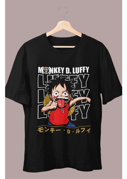 Oversize Version 5 Monkey D. Luffy Baskılı T-Shirt, Unisex Anime Baskılı Tişört