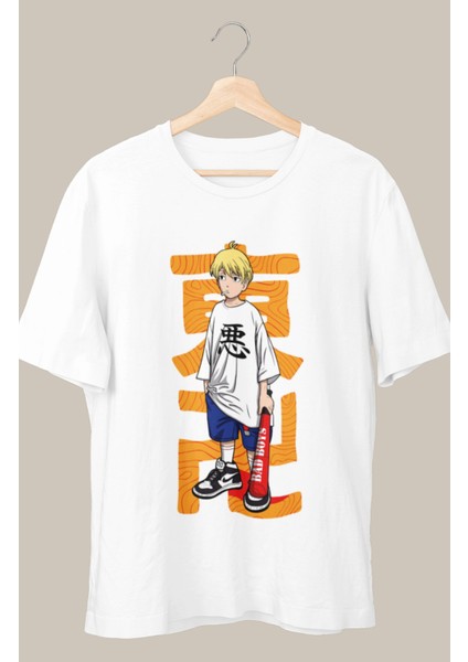 Oversize Tokyo Revengers Mikey Baskılı T-Shirt, Unisex Anime Baskılı Tişört