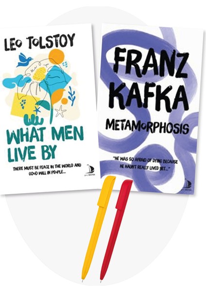 Alfa Kalem + What Men Live By + Metamorphosis(Franz Kafka-Tolstoy) 2'li Set-Ingilizce-Kitap-Destek