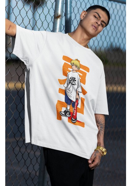 Oversize Tokyo Revengers Mikey Baskılı T-Shirt, Unisex Anime Baskılı Tişört fiyatları
