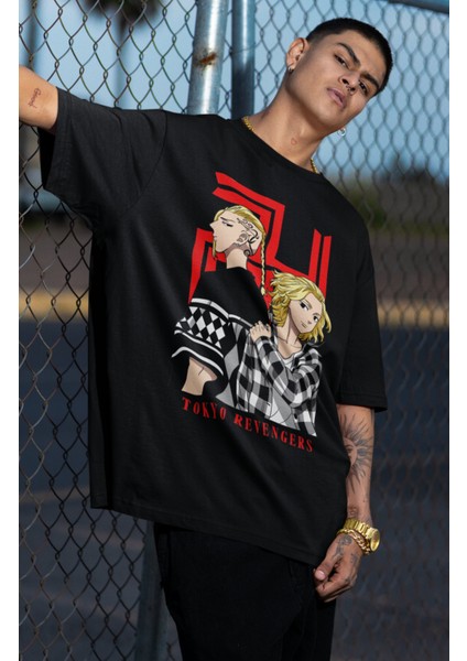 Oversize Tokyo Revengers Version 1 Baskılı T-Shirt, Unisex Anime Baskılı Tişört fiyatları