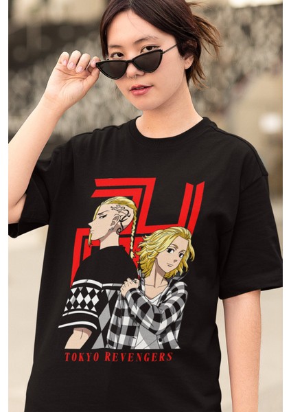 Oversize Tokyo Revengers Version 1 Baskılı T-Shirt, Unisex Anime Baskılı Tişört modelleri