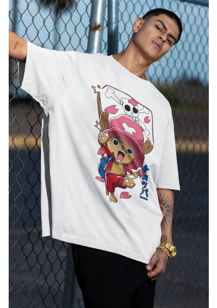 Oversize One Piece Choppers Baskılı T-Shirt, Unisex Anime Baskılı Tişört fiyatları