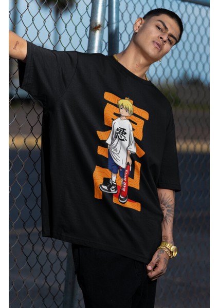 Oversize Tokyo Revengers Mikey Baskılı T-Shirt, Unisex Anime Baskılı Tişört fiyatları