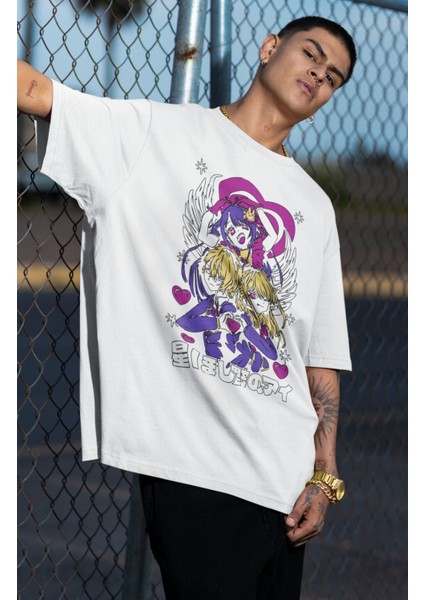 Oversize Re:zero Baskılı T-Shirt, Unisex Anime Baskılı Tişört