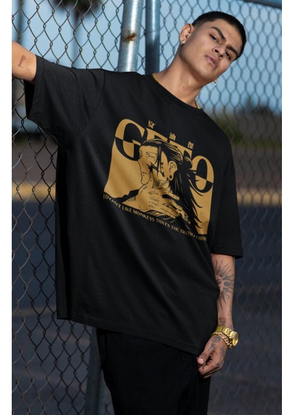 Oversize Jjk Suguru Geto Baskılı T-Shirt, Unisex Anime Baskılı Tişört fiyatları