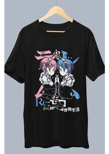 Oversize Re:zero Version2 Baskılı T-Shirt, Unisex Anime Baskılı Tişört
