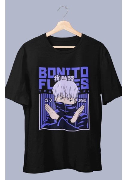 Oversize Jjk Toge Inumaki Baskılı T-Shirt, Unisex Anime Baskılı Tişört