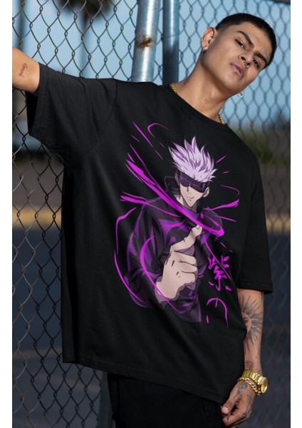 Oversize Jjk V2 Gojo Satoru Baskılı T-Shirt, Unisex Anime Baskılı Tişört fiyatları