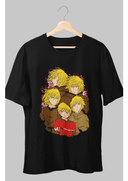 Oversize Vinland Saga V1 Baskılı T-Shirt, Unisex Anime Baskılı Tişört