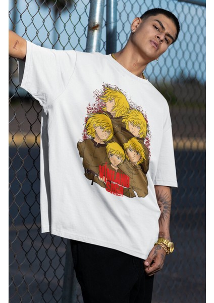 Oversize Vinland Saga V1 Baskılı T-Shirt, Unisex Anime Baskılı Tişört fiyatları