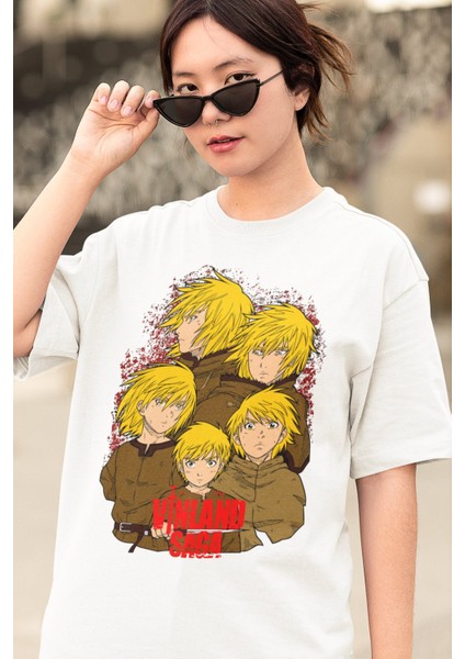 Oversize Vinland Saga V1 Baskılı T-Shirt, Unisex Anime Baskılı Tişört modelleri