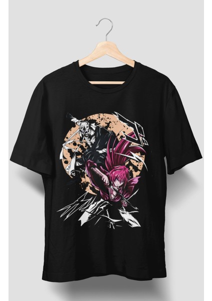 Oversize Rurouni Kenshin Baskılı T-Shirt, Unisex Anime Baskılı Tişört