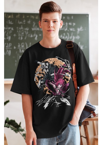 Oversize Rurouni Kenshin Baskılı T-Shirt, Unisex Anime Baskılı Tişört fiyatları