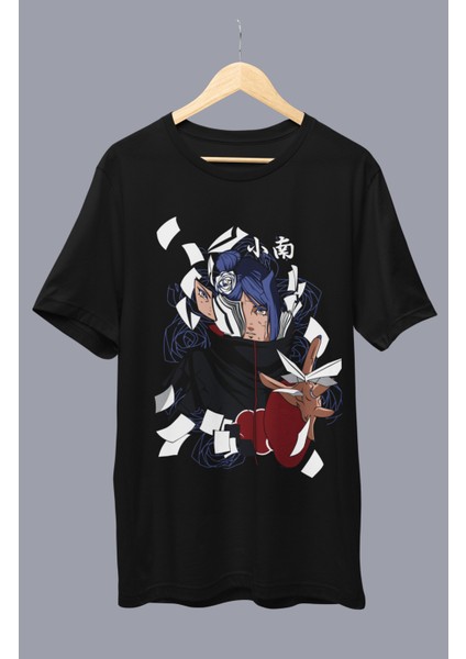 Oversize Naruto Konan Baskılı T-Shirt, Unisex Anime Baskılı Tişört