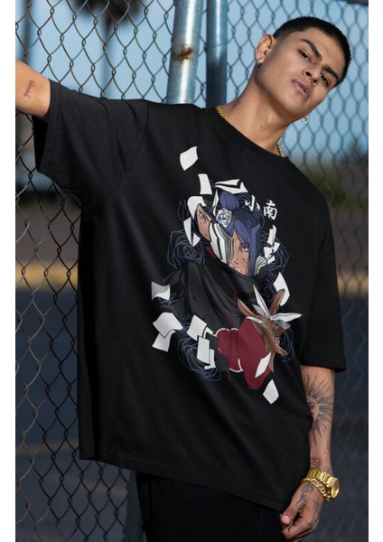 Oversize Naruto Konan Baskılı T-Shirt, Unisex Anime Baskılı Tişört fiyatları