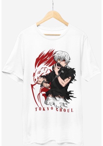 Oversize Tokyo Ghoul Baskılı T-Shirt, Unisex Anime Baskılı Tişört