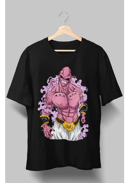Oversize Dragon Ball Super Majin Buu Baskılı T-Shirt, Unisex Anime Baskılı Tişört