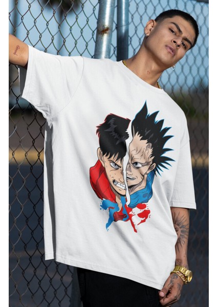 Oversize Tetsuo ve Kaneda Baskılı T-Shirt, Unisex Anime Baskılı Tişört fiyatları