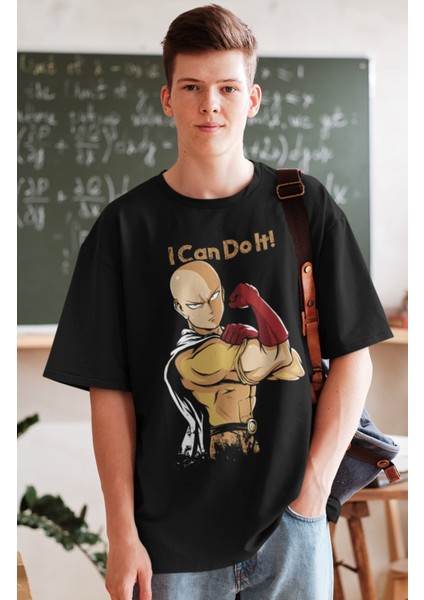 Oversize One Punchman Saitama Baskılı T-Shirt, Unisex Anime Baskılı Tişört fiyatları