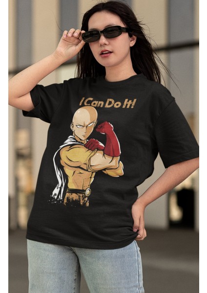 Oversize One Punchman Saitama Baskılı T-Shirt, Unisex Anime Baskılı Tişört modelleri