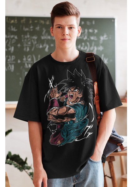 Oversize Dragon Ball Broly Ex Baskılı T-Shirt, Unisex Anime Baskılı Tişört fiyatları