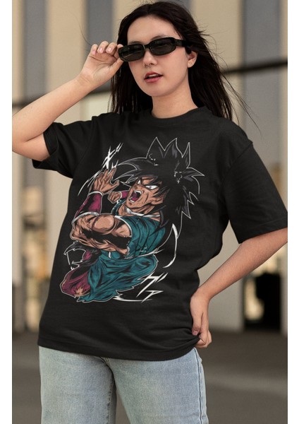 Oversize Dragon Ball Broly Ex Baskılı T-Shirt, Unisex Anime Baskılı Tişört modelleri