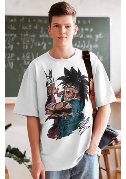 Oversize Dragon Ball Broly Ex Baskılı T-Shirt, Unisex Anime Baskılı Tişört fiyatları