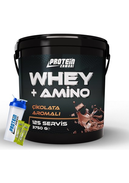 Whey + Amino Protein Tozu 3750 Gram 125 Servis - Shaker Hediyeli