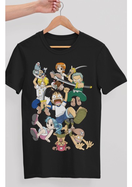 Oversize One Piece Tayfası Baskılı T-Shirt, Unisex Anime Baskılı Tişört