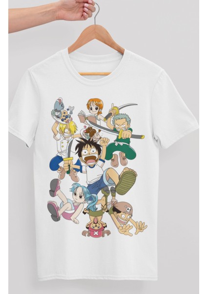 Oversize One Piece Tayfası Baskılı T-Shirt, Unisex Anime Baskılı Tişört
