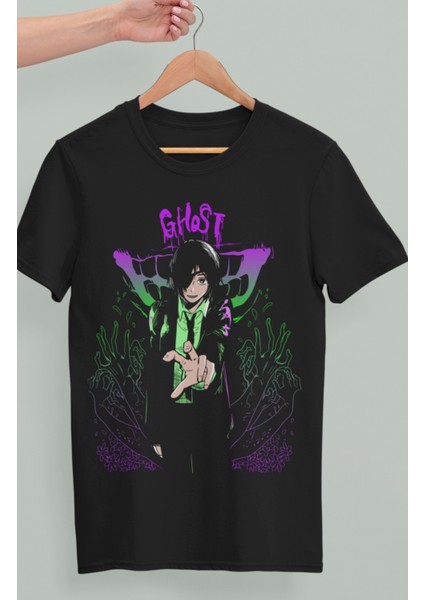 Oversize Chainsaw Man Himeno Baskılı T-Shirt, Unisex Anime Baskılı Tişört