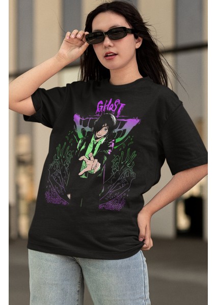 Oversize Chainsaw Man Himeno Baskılı T-Shirt, Unisex Anime Baskılı Tişört modelleri