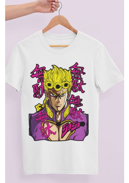 Oversize Jojo's Bizarre Adventure Corvoart Baskılı T-Shirt, Unisex Anime Baskılı Tişört