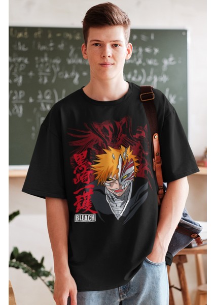 Oversize Bleach Ichigo Ex2 Baskılı Tişört, Unisex Anime Baskılı T-Shirt fiyatları