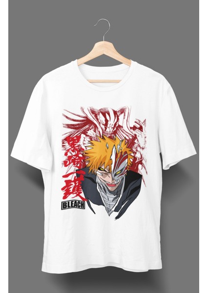Oversize Bleach Ichigo Ex2 Baskılı Tişört, Unisex Anime Baskılı T-Shirt