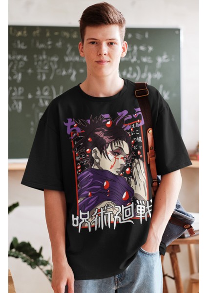 Oversize Jujutsu Kaisen Choso Baskılı T-Shirt, Unisex Anime Baskılı Tişört fiyatları