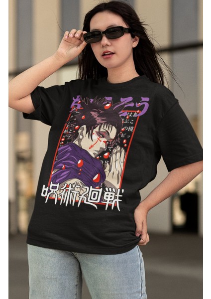 Oversize Jujutsu Kaisen Choso Baskılı T-Shirt, Unisex Anime Baskılı Tişört modelleri