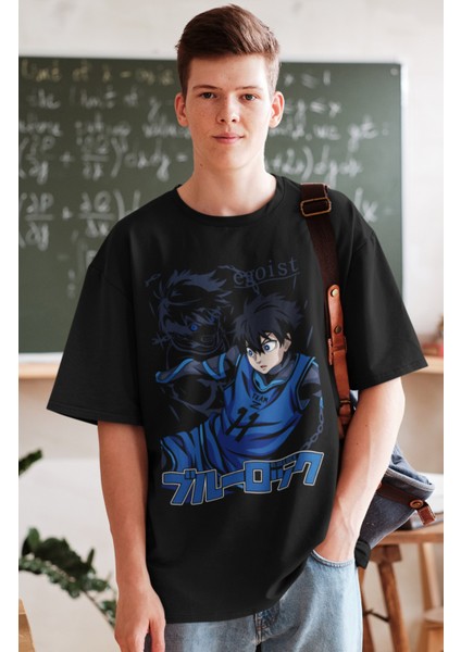 Oversize Blue Lock Isagi Tişört, Unisex Anime Baskılı T-Shirt fiyatları