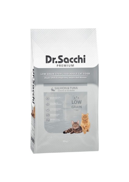 Düşük Tahıllı Somonlu Kısırlaştırılmış Yetişkin Kedi Maması 10 kg