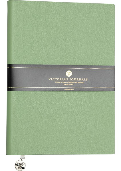 Victoria's Journals Smyth Classic Esnek Kapak Çizgili Defter, 14.8X21 cm -Açık Yeşil